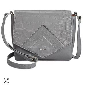 Like new! Nine West gray croc embossed crossbody